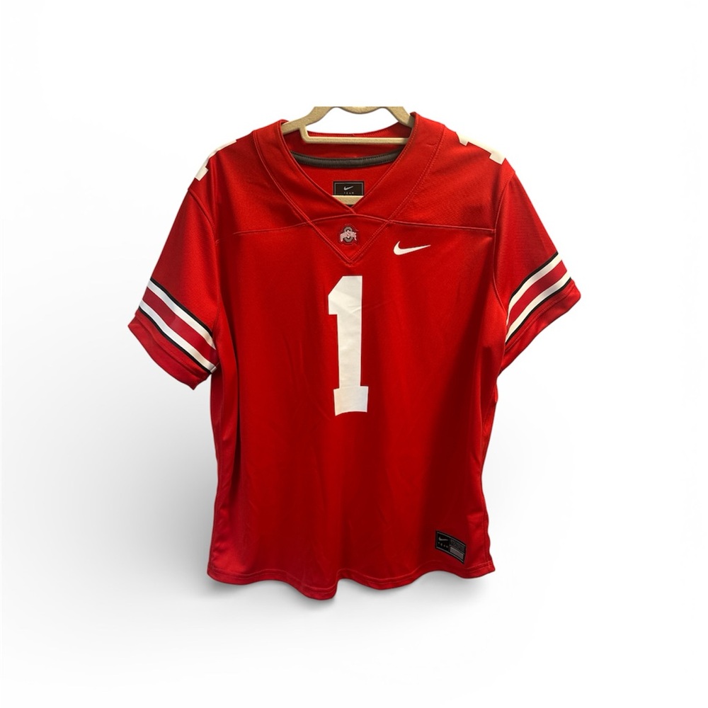 Brand: Nike
Team: Ohio State Buckeyes
Color: University Red/Scarlet with white